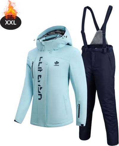 Bovista Skipak - SkiBroek - Skijas - Ski Suit - Wintersport - Dames - 2-Delig - Lichtblauw - Maat XXL