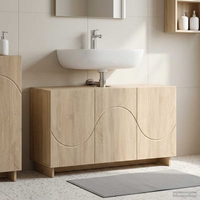 vidaXL - Badkamerkast - Sonoma - Eiken - 101 - x - 41 - x - 58 - cm - bewerkt - hout