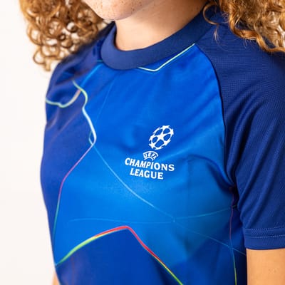 Champions League Voetbalshirt Kinderen - Maat 116 t/m 164 - Voetbalkleding - UEFA Champions League - Jongens & Meisjes - Polyester - Blauw
