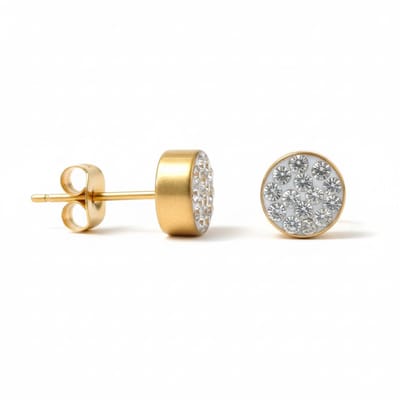 Aramat Jewels - Oorbellen -Goudkleurige oorstekers met kristallen -6mm