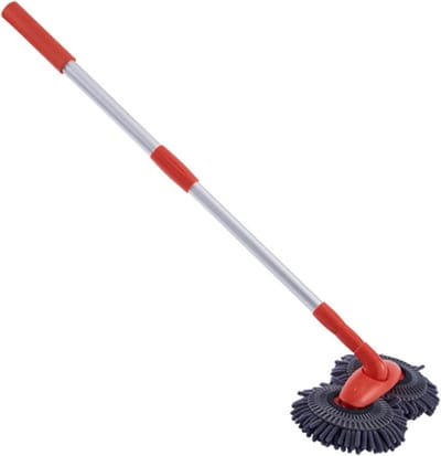 Autowasborstel Lange steel - Microvezel borstel - Auto Grondig Reinigen - Dubbelzijdige kop - Tot 115 cm - Blauw