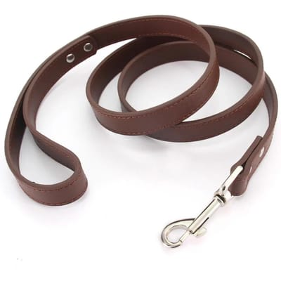 Lederen Kat Honden Leashes Kleurrijke Puppy Wandel Leashes Tuig Halsband Lijn Touw Voor Kleine Middelgrote Grote Honden Huisdierbenodigdheden 1.2M (Brown,M)