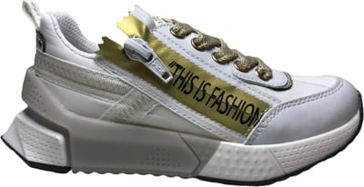 Naturino mt 27 veter rits sportieve sneakers SPRY wit goud