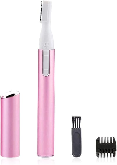 longziming -Dames Wenkbrauwtrimmer – Elektrisch – Compact & Ergonomisch voor Gezichtshaar – Roze
