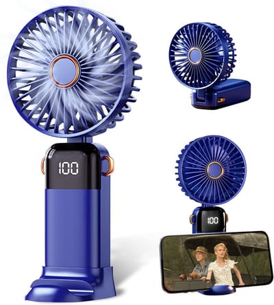 VHV - Handventilator - mini handventilator usb oplaadbaar - USB oplaadbaar, opvouwbaar, met LED verlichting - voor reizen, festival, make-up