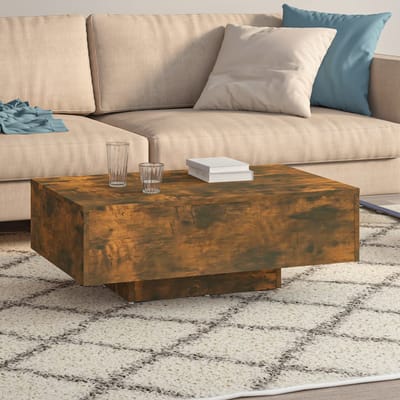 vidaXL - Salontafel - 85x55x31 - cm - bewerkt - hout - gerookt - eikenkleurig