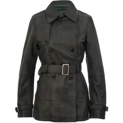 Halflange lederen trenchcoat voor dames - Oakham