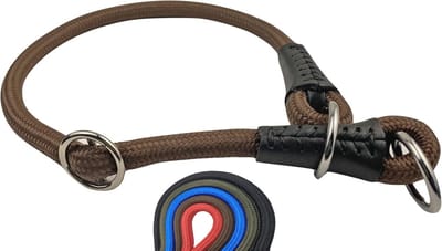 Verstelbare Hondenhalsband met Trekstopper - Weerbestendig en Comfortabel - Bruin - XL (60 cm)