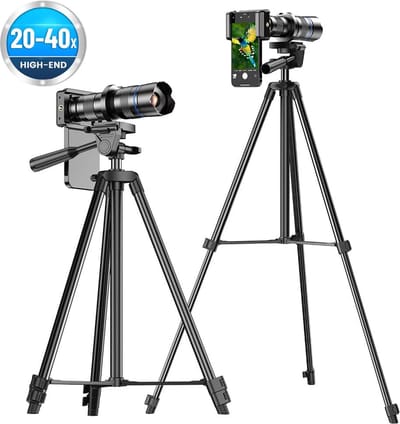 DrPhone APX 20-40x Zoom Telephoto Lens – Met Uitschuifbare Statief + Bluetooth afstandbediening