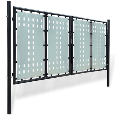 vidaXL - Zwarte - enkele - deur - schuttingpoort - 300x125 - cm