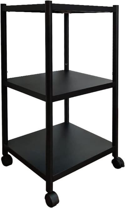 Projector Trolley - Mobiele Projectorstandaard - Presentaties Geven - Met Wielen - 40 x 80 cm - Zwart