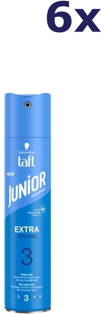 Taft Junior Hairspray Extra Strong - 6 x 250 ml - Voordeelverpakking