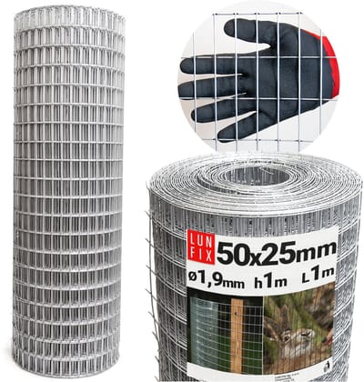 LUN FIX - Volierendraad lasgaas - 50x25 - 1,9mm - 1m x 1m - hazendraad
