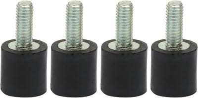 Rubber Vibration Dampers voor Auto en Boot, Set van 4 Stuks, Geschikt voor M3, M5 en M6, Zwart en Zilver, Geluiddemping en Schokabsorptie
