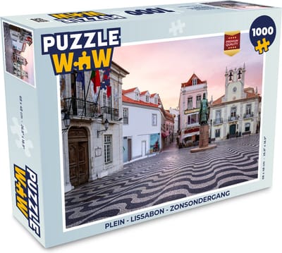Puzzel Plein - Lissabon - Zonsondergang - Legpuzzel - Puzzel 1000 stukjes volwassenen