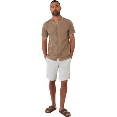 Threadbare Heren Burnley Korte Mouwen Shirt (Taupe)