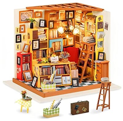 Miniatuur Poppenhuis Kit - Houten Kas - Creatief Knutselen - Met LED Verlichting - 19.5 cm Breed - Bloemenhuis