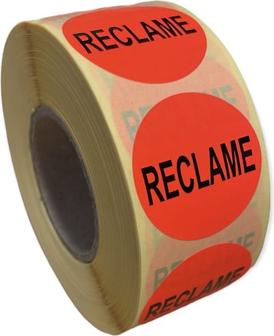 Etiketten Rond 35 mm Fluor Rood Reclame