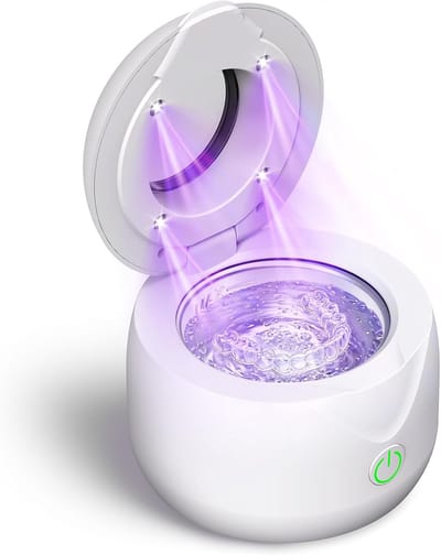 Ultrasone Reiniger - Apparaat Bakje - Hygiënisch Reinigen - 45000Hz Trillingen - 12.5 x 12.5 x 11 cm