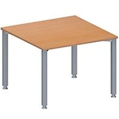 Schäfer Shop  Genius MODENA FLEX aanbouwtafel, vierkant, hoogte verstelbaar, 4 poten vierkante buis, B 1000 x D 1000 mm, beukendecor