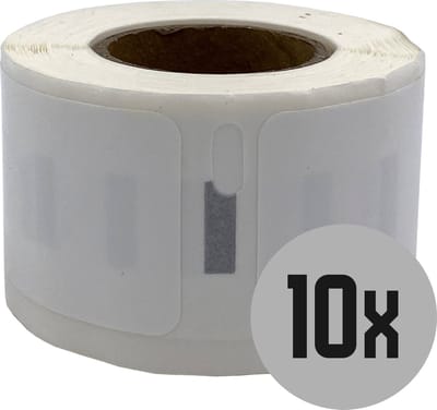 DULA Dymo Compatible labels - Wit - 1976411 - 2112283 - Duurzame smalle adresetiketten - 10 rollen - 25 x 54 mm - 160 labels per rol
