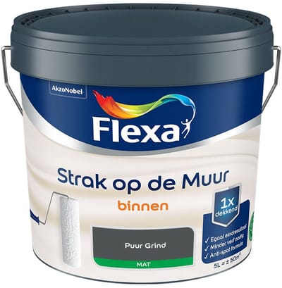 Flexa - Strak Op De Muur Binnen Mat - Puur Grind - Mengverf - 5 L