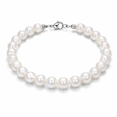 Sorprese Armband Dames - 19 cm - Imitatie Parels - Armband Dames met Parel Look - Witte Parels - Cadeau voor Haar - Model C