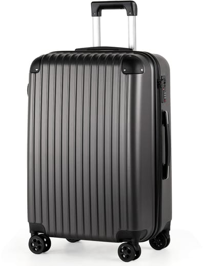 TAN.TOMI 24-inch Medium Reiskoffer – Cijferslot – 44x27x66cm – 65L – Lichtgewicht, Waterdicht & Duurzaam - Donkergrijs