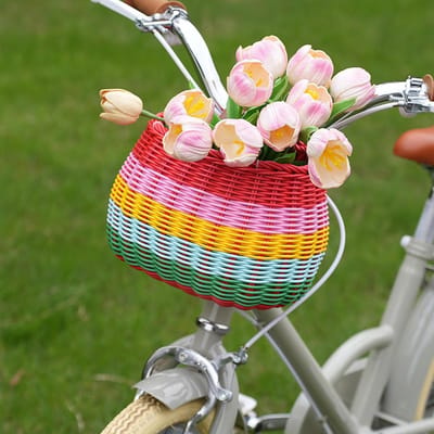Fietsmand Stuur - Afneembare mand - Picknick en school - Zacht rotan materiaal - 30 x 20 x 18 cm
