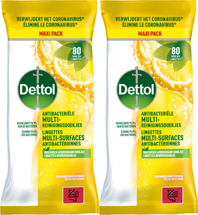 Dettol Citrus Doekjes 72st - 2 Stuks - Voordeelverpakking