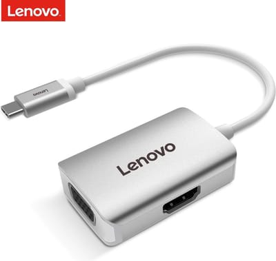 Lenovo USB-C Hub 4K HDMI en VGA - Aluminium - Zilver