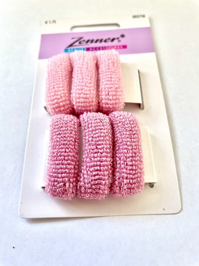 Roze brede elastan elastiekjes - badstof met glitter -naadloos haarelastiekjes kids