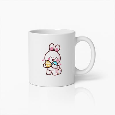 Schattige Paashaas Mok – Leuke Koffiebeker met Vrolijke Eieren voor Kinderen & Paasgeschenken