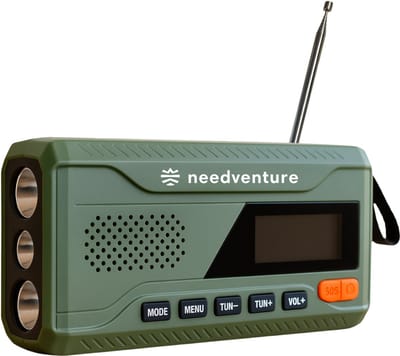 Noodradio DAB+ en FM - Draagbare DAB Radio - Solar Opwindbaar - Opwindbare Bouwradio - Werfradio Met Zaklamp - Powerbank 4500 mAh - Zonneenergie Radio Survival Noodpakket - Noodrantsoen - needventure®