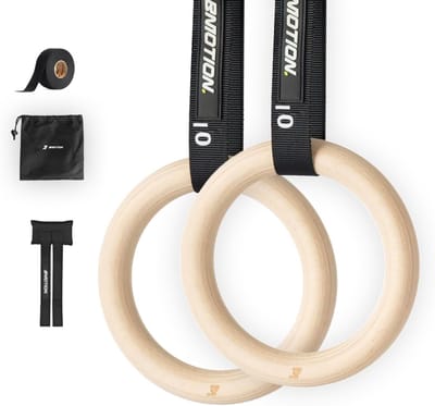 Turnringen - Hout - 28 mm Diameter - Olympische Gymnastiekringen met Deuranker en Griptape - Voor Turnen en Fitness