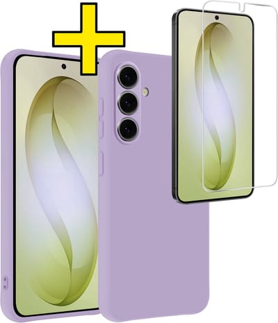 Hoesje - Met Screenprotector - Geschikt voor Samsung Galaxy S26 Plus - Sterk & Shockproof - Back Cover - Siliconen Case - Telefoon Hoes - Telefoonhoesjes - Lila