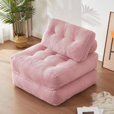 Zetel Bed - Slaapbank - Kleine Ruimtes - Inclusief Kussens - N.v.t. - Roze