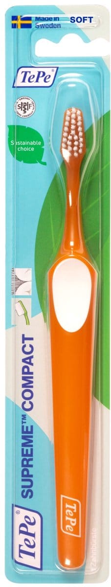 TePe Supreme Compact Soft Tandenborstel - Zachte Reiniging met Kleinere Borstelkop - 1 stuk