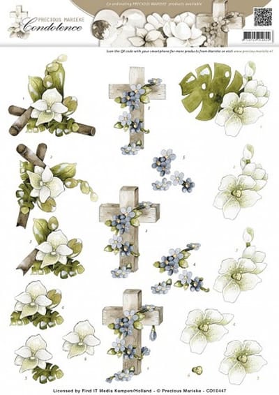 Sympathy Flowers Color Condoleance 3D-Knipvel Precious Marieke 1 stuks