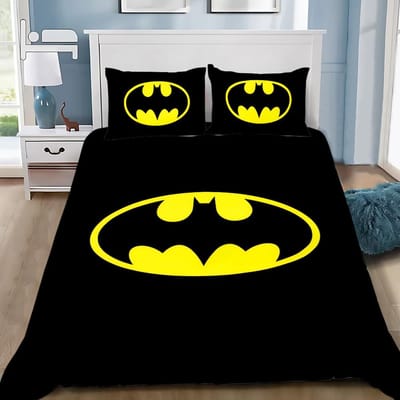 Heet Superheld B-BatmanS Dekbedovertrek Kussensloop B-BatmanS Beddengoed Set Volwassene Jongen Meisje Slaapkamer Decoratie Kinder Cadeau AU Single(140*210cm)3pcs