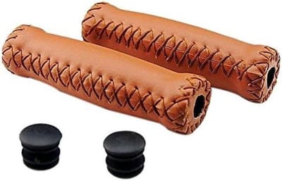 Fietshandvatten Set - Stuurhoezen - Comfortabel Fietsen - Vintage Kunstleer - 22.2mm Diameter - Bruin