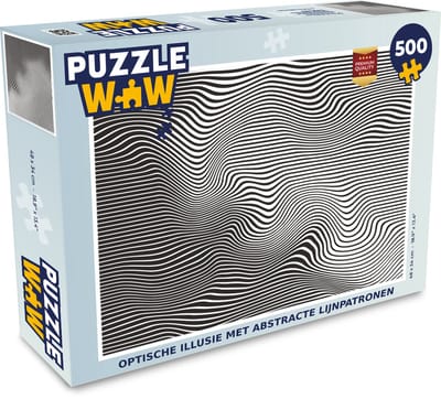 Puzzel Optische illusie met abstracte lijnpatronen - Legpuzzel - Puzzel 500 stukjes