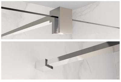 FugaFlow Eccelente Vetro inloopdouche badkamer verlengde Stabilisatiestang 200cm los incl. bevestigingsmaterialen - chroom
