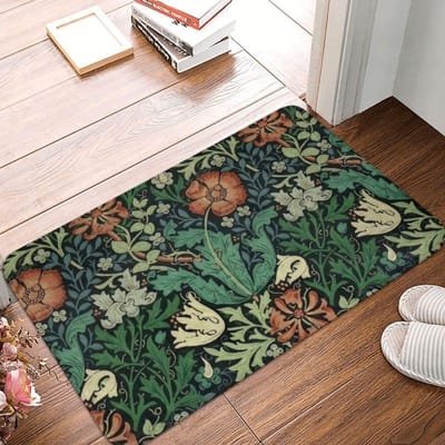 Aangepaste William Morris Compton Bloemen Art Nouveau Patroon Deurmat Badkamer Deur Vloermat Textielpatroon Toiletkleed Tapijt Voetmat 40x120cm