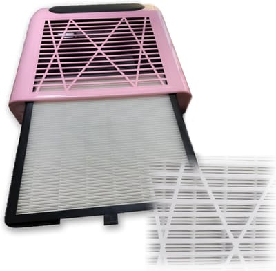 TIM® Nagel Afzuiger - Stofafzuiger Nagels - Stofafzuiging Met Stille Werking - Nageltafel – Nail Dust Collector Met Krachtige Afzuiging - Manicure - Pedicure - Sterke afzuiging - Roze - 24cm x 23cm x 8cm
