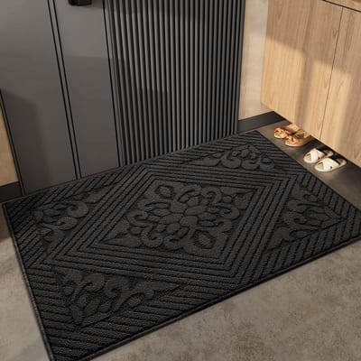 Eenvoudige Effen Vloermat Entree Deur Vuilafstotende Entree Deur Huis Stofverwijderingsmat Polypropyleen Antislip Mat 92*152cm gray