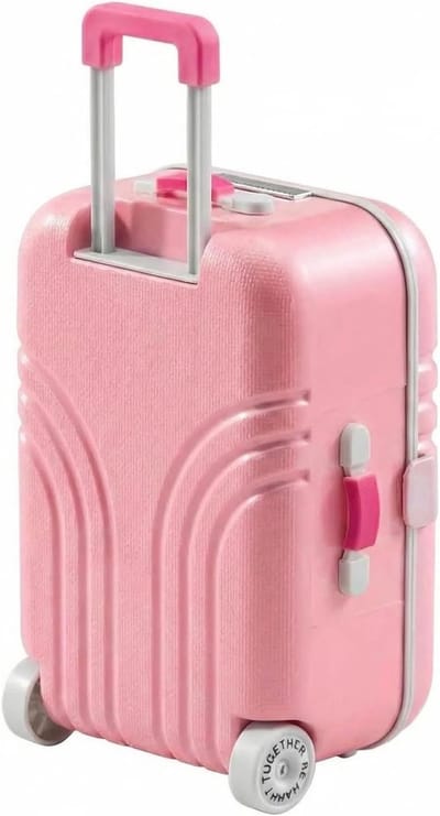Mini Koffer Spaarpot voor Kinderen, Leuke Trolley Geldcontainer van ABS Kunststof, Decoratie en Cadeau-idee voor Spaarplezier, Roze