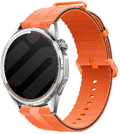 Strap-it Sportief siliconen bandje geschikt voor Huawei Watch GT 6 - 41mm / GT 5 Pro - 41mm / GT 5 - 42mm / GT 4 - 41mm / Fossil Gen 6, 5e - 42mm / Charter HR / Q Venture Gen 4-3 / Xiaomi Watch S4 - 41mm / Withings ScanWatch 2, 1 & Light - Oranje