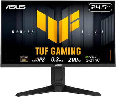 ASUS TUF Gaming VG259QL5A - FHD Fast IPS Gaming Monitor - 200Hz - 0.3ms - G-Sync Compatible - 25 Inch