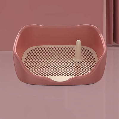 Draagbare Hondentoilet - Honden Potje - Zindelijkheidstraining Huisdier - Geperforeerd Rooster Ontwerp - 55x46x17cm - Roze